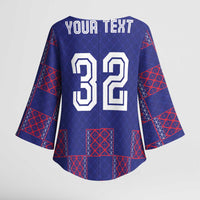 Custom Basketball Fan Jersey French Kimono Sleeve Blouse Paris Architectural Heritage Checkered Style - Wonder Print Shop