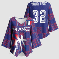 Custom Basketball Fan Jersey French Kimono Sleeve Blouse Paris Architectural Heritage Checkered Style - Wonder Print Shop