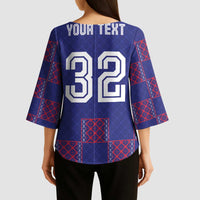 Custom Basketball Fan Jersey French Kimono Sleeve Blouse Paris Architectural Heritage Checkered Style - Wonder Print Shop