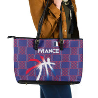Basketball Fan Jersey French Leather Tote Bag Paris Architectural Heritage Checkered Style - Wonder Print Shop