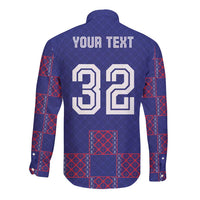 Custom Basketball Fan Jersey French Long Sleeve Button Shirt Paris Architectural Heritage Checkered Style - Wonder Print Shop