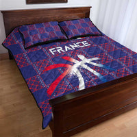 Basketball Fan Jersey French Quilt Bed Set Paris Architectural Heritage Checkered Style - Wonder Print Shop