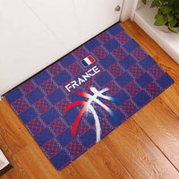 Basketball Fan Jersey French Rubber Doormat Paris Architectural Heritage Checkered Style - Wonder Print Shop