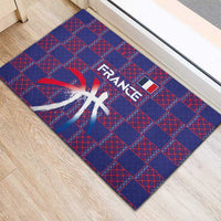 Basketball Fan Jersey French Rubber Doormat Paris Architectural Heritage Checkered Style - Wonder Print Shop