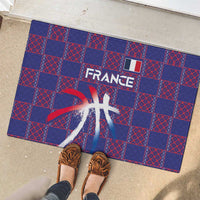 Basketball Fan Jersey French Rubber Doormat Paris Architectural Heritage Checkered Style - Wonder Print Shop