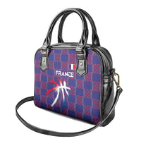 Basketball Fan Jersey French Shoulder Handbag Paris Architectural Heritage Checkered Style - Wonder Print Shop