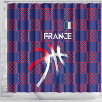 Basketball Fan Jersey French Shower Curtain Paris Architectural Heritage Checkered Style - Wonder Print Shop