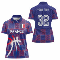 Custom Basketball Fan Jersey French Women Polo Shirt Paris Architectural Heritage Checkered Style - Wonder Print Shop