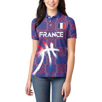 Custom Basketball Fan Jersey French Women Polo Shirt Paris Architectural Heritage Checkered Style - Wonder Print Shop