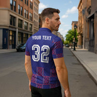 Custom Basketball Fan Jersey French Zipper Polo Shirt Paris Architectural Heritage Checkered Style - Wonder Print Shop