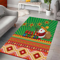 Mexico Area Rug Feliz Navidad Aztec Geometric Pattern - Wonder Print Shop