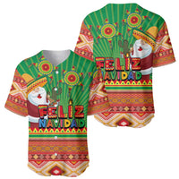 Mexico Baseball Jersey Feliz Navidad Aztec Geometric Pattern - Wonder Print Shop