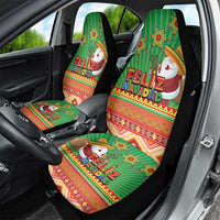 Mexico Car Seat Cover Feliz Navidad Aztec Geometric Pattern - Wonder Print Shop