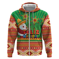 Mexico Hoodie Feliz Navidad Aztec Geometric Pattern - Wonder Print Shop