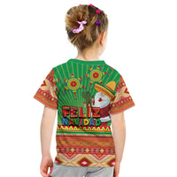 Mexico Kid T Shirt Feliz Navidad Aztec Geometric Pattern - Wonder Print Shop