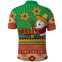 Mexico Polo Shirt Feliz Navidad Aztec Geometric Pattern - Wonder Print Shop