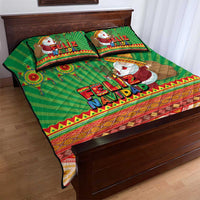 Mexico Quilt Bed Set Feliz Navidad Aztec Geometric Pattern - Wonder Print Shop