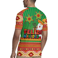 Mexico Rugby Jersey Feliz Navidad Aztec Geometric Pattern - Wonder Print Shop