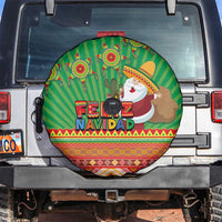 Mexico Spare Tire Cover Feliz Navidad Aztec Geometric Pattern - Wonder Print Shop