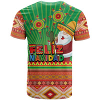 Mexico T Shirt Feliz Navidad Aztec Geometric Pattern - Wonder Print Shop