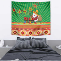 Mexico Tapestry Feliz Navidad Aztec Geometric Pattern - Wonder Print Shop