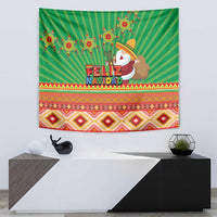 Mexico Tapestry Feliz Navidad Aztec Geometric Pattern - Wonder Print Shop