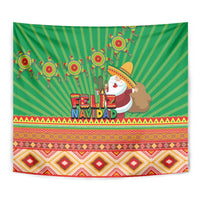 Mexico Tapestry Feliz Navidad Aztec Geometric Pattern - Wonder Print Shop