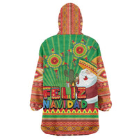 Mexico Wearable Blanket Hoodie Feliz Navidad Aztec Geometric Pattern - Wonder Print Shop