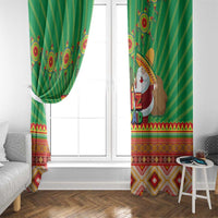 Mexico Window Curtain Feliz Navidad Aztec Geometric Pattern - Wonder Print Shop