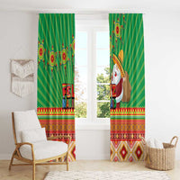 Mexico Window Curtain Feliz Navidad Aztec Geometric Pattern - Wonder Print Shop