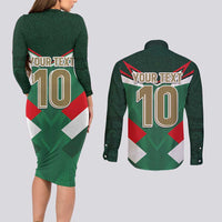 Custom Mexico Football Couples Matching Long Sleeve Bodycon Dress and Long Sleeve Button Shirt El Tricolor 2024 - Wonder Print Shop