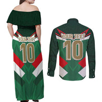 Custom Mexico Football Couples Matching Off Shoulder Maxi Dress and Long Sleeve Button Shirt El Tricolor 2024 - Wonder Print Shop