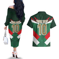 Custom Mexico Football Couples Matching Off The Shoulder Long Sleeve Dress and Hawaiian Shirt El Tricolor 2024 - Wonder Print Shop