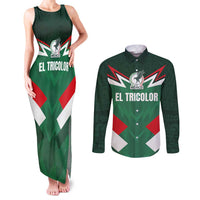 Custom Mexico Football Couples Matching Tank Maxi Dress and Long Sleeve Button Shirt El Tricolor 2024 - Wonder Print Shop