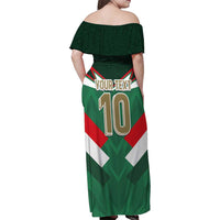 Custom Mexico Football Family Matching Off Shoulder Maxi Dress and Hawaiian Shirt El Tricolor 2024 - Wonder Print Shop