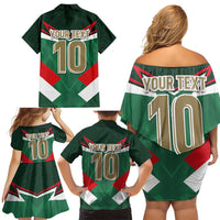 Custom Mexico Football Family Matching Off Shoulder Short Dress and Hawaiian Shirt El Tricolor 2024 - Wonder Print Shop