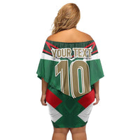 Custom Mexico Football Family Matching Off Shoulder Short Dress and Hawaiian Shirt El Tricolor 2024 - Wonder Print Shop
