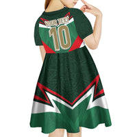 Custom Mexico Football Kid Short Sleeve Dress El Tricolor 2024 - Wonder Print Shop