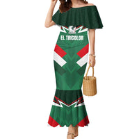 Custom Mexico Football Mermaid Dress El Tricolor 2024 - Wonder Print Shop