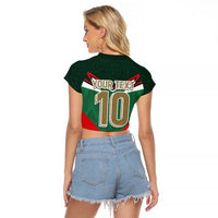 Custom Mexico Football Raglan Cropped T Shirt El Tricolor 2024 - Wonder Print Shop