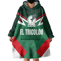 Custom Mexico Football Wearable Blanket Hoodie El Tricolor 2024 - Wonder Print Shop