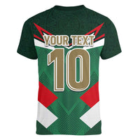 Custom Mexico Football Women V-Neck T-Shirt El Tricolor 2024 - Wonder Print Shop