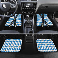 Bavaria Traditional Lederhosen Costume Car Mats Bavaria Emblem - Blue Plaid Pattern with Edelweiss Flowers