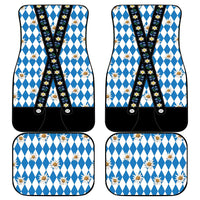 Bavaria Traditional Lederhosen Costume Car Mats Bavaria Emblem - Blue Plaid Pattern with Edelweiss Flowers