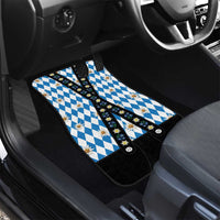 Bavaria Traditional Lederhosen Costume Car Mats Bavaria Emblem - Blue Plaid Pattern with Edelweiss Flowers