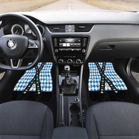 Bavaria Traditional Lederhosen Costume Car Mats Bavaria Emblem - Blue Plaid Pattern with Edelweiss Flowers