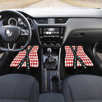 Bavaria Traditional Lederhosen Costume Car Mats Bavaria Emblem - Red Plaid Pattern with Edelweiss Flowers