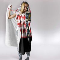 Bavaria Traditional Lederhosen Costume Hooded Blanket Bavaria Emblem - Red Plaid Pattern with Edelweiss Flowers - Wonder Print Shop