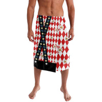 Bavaria Traditional Lederhosen Costume Lavalava Bavaria Emblem - Red Plaid Pattern with Edelweiss Flowers - Wonder Print Shop