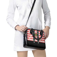 Bavaria Traditional Lederhosen Costume Shoulder Handbag Bavaria Emblem - Red Plaid Pattern with Edelweiss Flowers - Wonder Print Shop